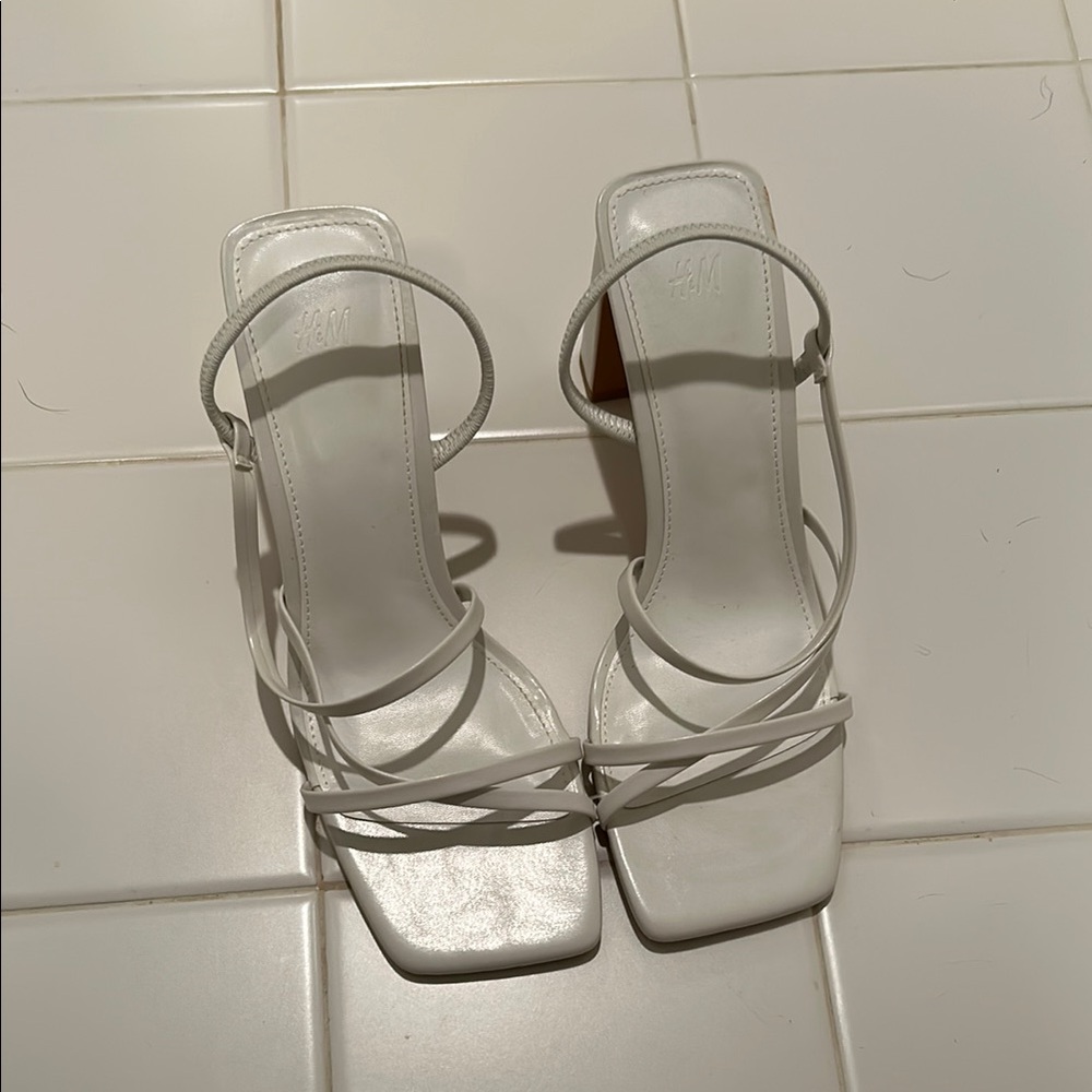 H&M White Strappy Women's Heels